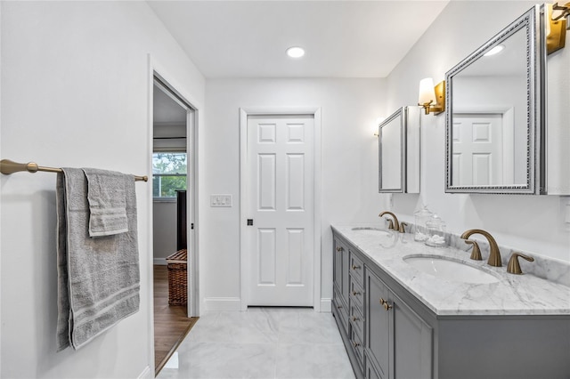 1251 Fairway Dr, Dunedin, FL 34698 - bathroom with double vanity and recessed lighting