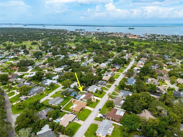 1251 Fairway Dr, Dunedin, FL 34698 - aerial view of property's location featuring a large body of water and nearby suburban area