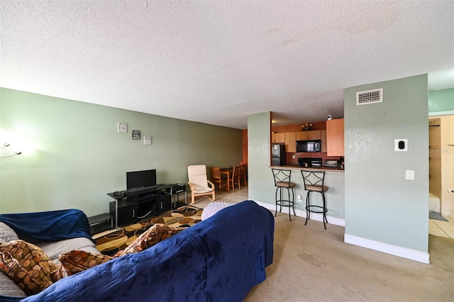 4015 My Lady Ln Unit 7, Land O Lakes, FL 34638 - living area featuring a textured ceiling and light carpet