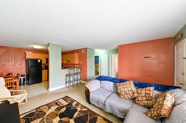 4015 My Lady Ln Unit 7, Land O Lakes, FL 34638 - living area with a textured ceiling and light colored carpet