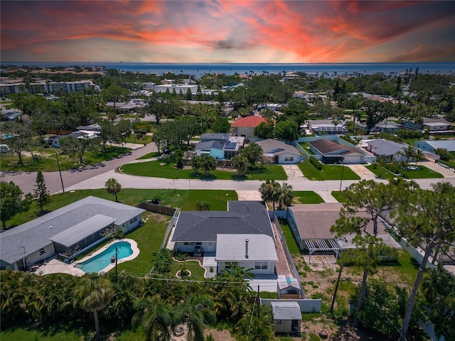4518 Helena St NE, Saint Petersburg, FL 33703 - aerial view at dusk of view of pool area and a water view