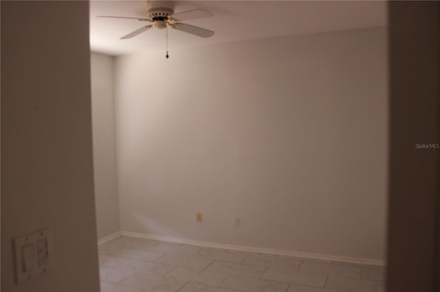 5581 Greyston St, Palm Harbor, FL 34685 - spare room featuring ceiling fan and baseboards