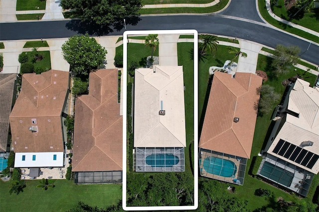 3704 Darston St, Palm Harbor, FL 34685 - aerial perspective of suburban area with a pool area