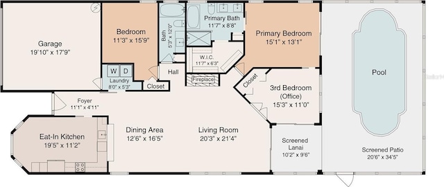 3704 Darston St, Palm Harbor, FL 34685 - view of floor plan / room layout