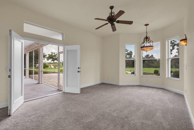 10510 Lithia Estates Dr, Lithia, FL 33547 - carpeted spare room featuring ceiling fan and baseboards