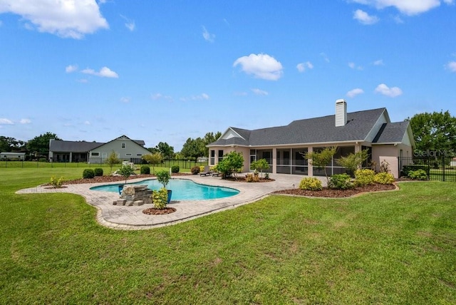 10510 Lithia Estates Dr, Lithia, FL 33547 - view of pool with a sunroom and a patio