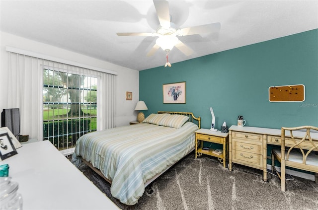 2700 Bayshore Blvd Unit 4106, Dunedin, FL 34698 - carpeted bedroom with access to exterior and a ceiling fan
