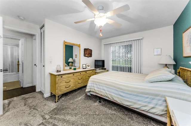 2700 Bayshore Blvd Unit 4106, Dunedin, FL 34698 - bedroom with a closet, dark colored carpet, and ceiling fan