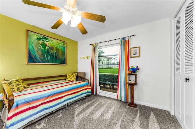 2700 Bayshore Blvd Unit 4106, Dunedin, FL 34698 - bedroom featuring carpet floors, a closet, and ceiling fan