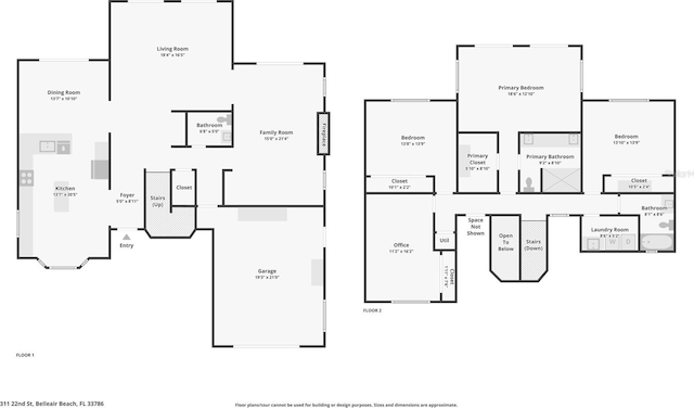311 22nd St, Belleair Beach, FL 33786 - view of floor plan / room layout