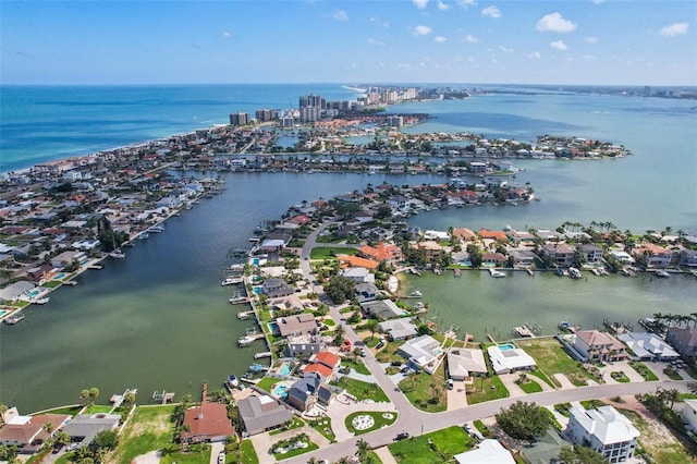 311 22nd St, Belleair Beach, FL 33786 - aerial view of property and surrounding area with a large body of water and nearby suburban area