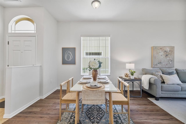 2537 Stanhope Dr, New Port Richey, FL 34655 - dining area with dark wood-style floors