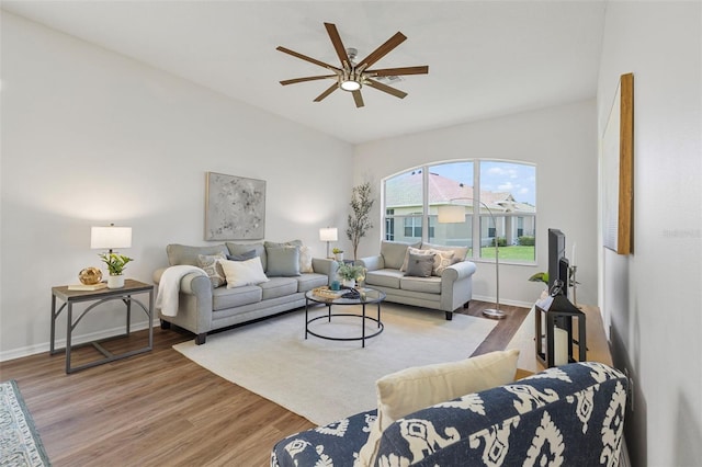 2537 Stanhope Dr, New Port Richey, FL 34655 - living room with ceiling fan and light wood finished floors