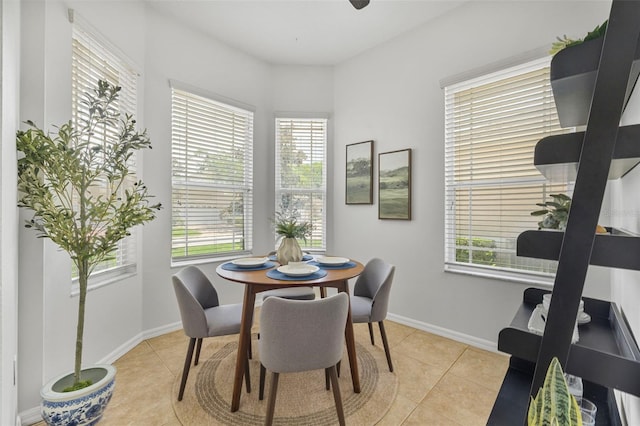 2537 Stanhope Dr, New Port Richey, FL 34655 - dining area featuring light tile patterned floors and baseboards