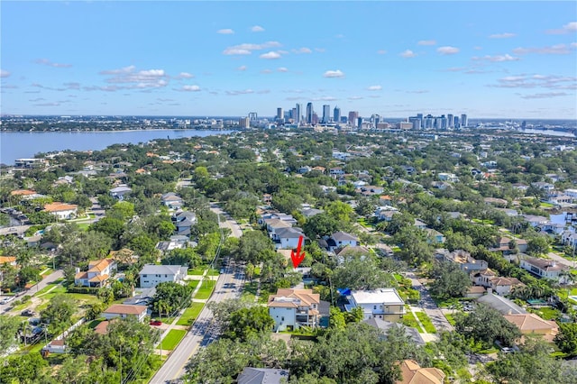 489 W Davis Blvd, Tampa, FL 33606 - aerial view of residential area with a large body of water and city skyline