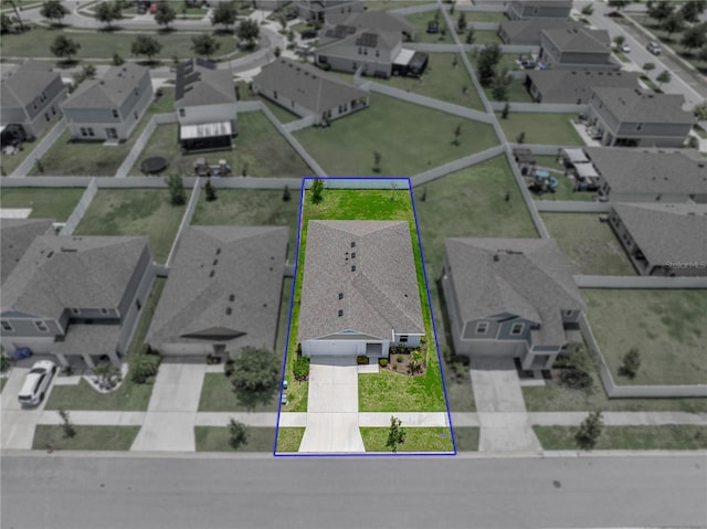 13105 Fruitville Way, Riverview, FL 33579 - aerial perspective of suburban area with property boundaries highlighted