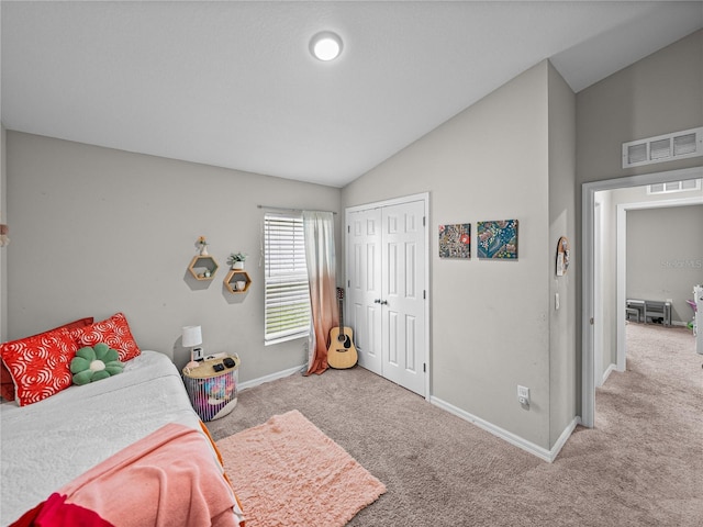 13105 Fruitville Way, Riverview, FL 33579 - carpeted bedroom with vaulted ceiling and a closet