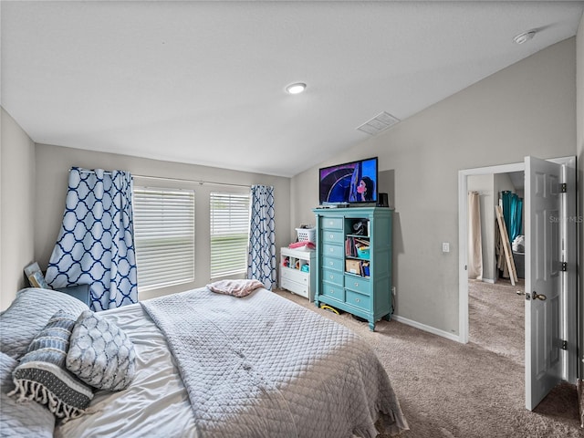 13105 Fruitville Way, Riverview, FL 33579 - bedroom with lofted ceiling and light colored carpet