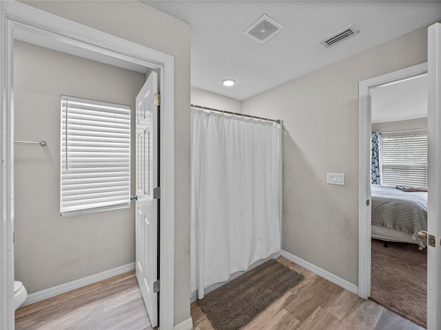 13105 Fruitville Way, Riverview, FL 33579 - ensuite bathroom featuring wood finished floors and curtained shower