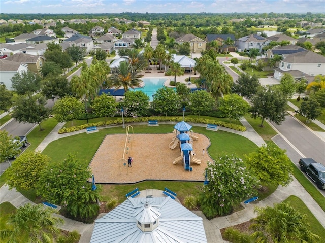 13105 Fruitville Way, Riverview, FL 33579 - aerial perspective of suburban area with a pool area