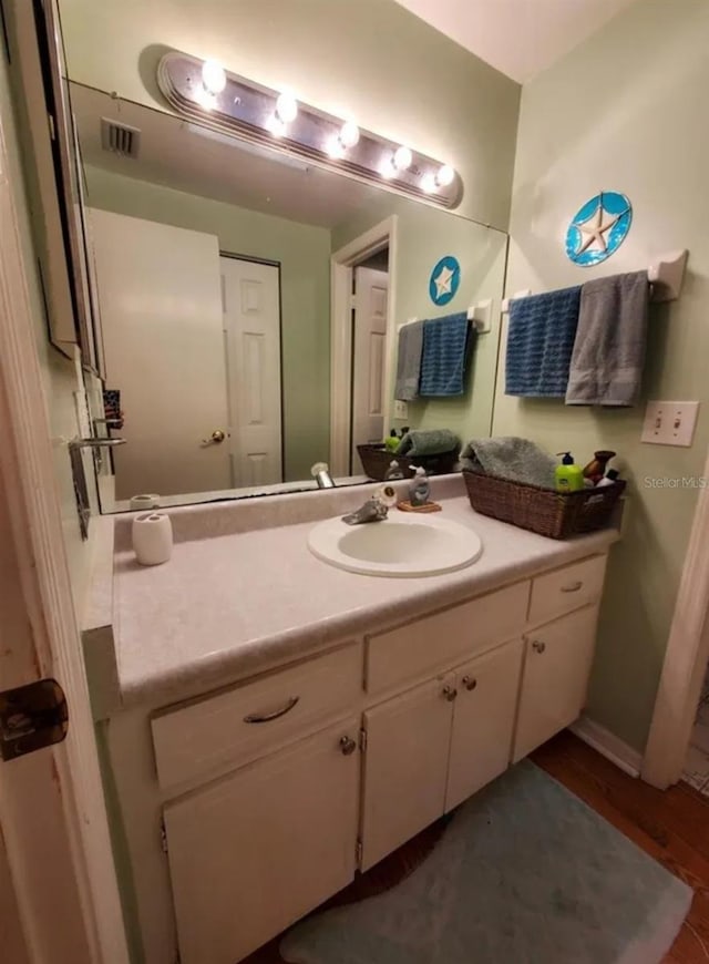 2014 Nancy Ave, Lutz, FL 33548 - bathroom featuring vanity and wood finished floors