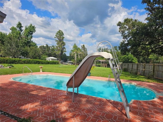 2014 Nancy Ave, Lutz, FL 33548 - view of pool with a water slide and a patio area