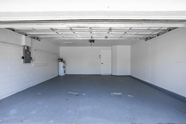 12106 Clearbrook Ct, Riverview, FL 33569 - garage featuring water heater, electric panel, and a garage door opener