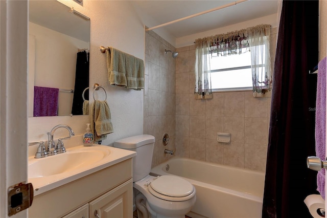 3707 Cambridge St, New Port Richey, FL 34652 - full bath with shower / tub combo, vanity, and a textured wall