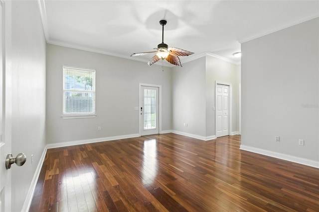 16609 NW 166th Dr, Alachua, FL 32615 - unfurnished room featuring wood-type flooring, a ceiling fan, and crown molding