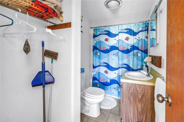 340 Bay Plz, Treasure Island, FL 33706 - bathroom with vanity, tile patterned floors, and a shower with curtain