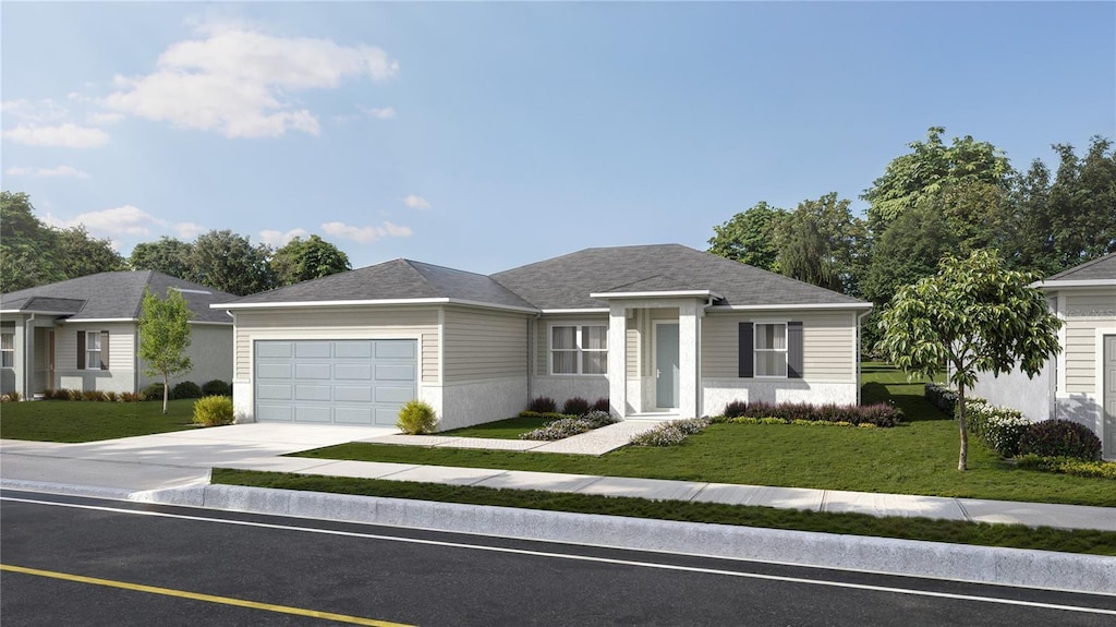 2204 S Biscayne Dr, North Port, FL 34287 - ranch-style home with a garage, driveway, and a front yard