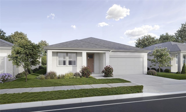 2791 Peake St, North Port, FL 34286 - single story home with an attached garage, concrete driveway, a front lawn, and stucco siding