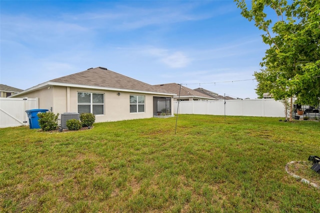 4119 Autumn Amber Dr, Spring Hill, FL 34609 - back of property with stucco siding and a fenced backyard