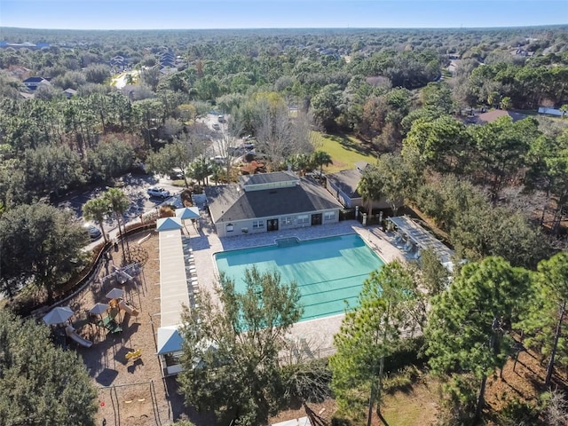 4119 Autumn Amber Dr, Spring Hill, FL 34609 - aerial overview of property's location featuring a pool area