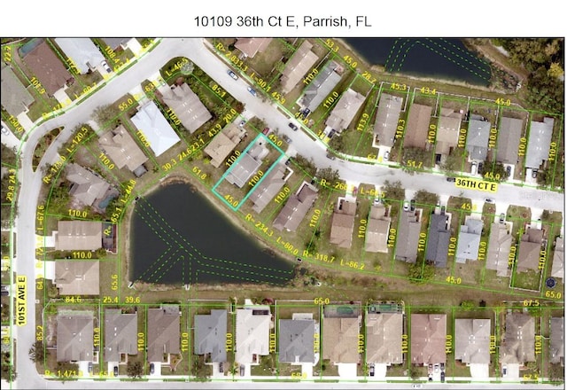 10109 36th Ct E, Parrish, FL 34219 - map / location with property boundaries highlighted