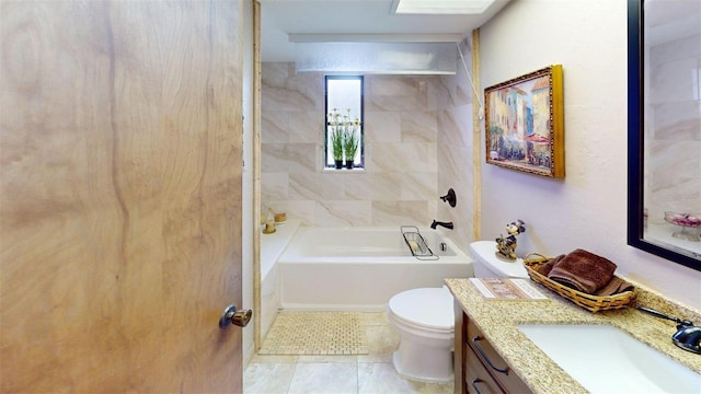2215 Toniwood Ln, Palm Harbor, FL 34685 - bathroom featuring vanity, tile patterned floors, and shower / tub combination