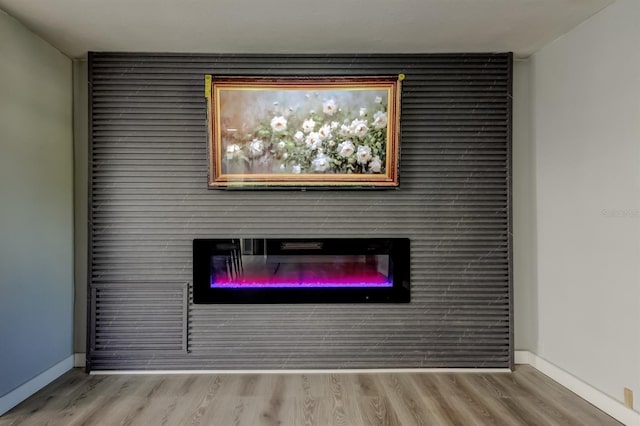7031 Magnolia Valley Dr, New Port Richey, FL 34653 - detailed view of a glass covered fireplace and wood finished floors