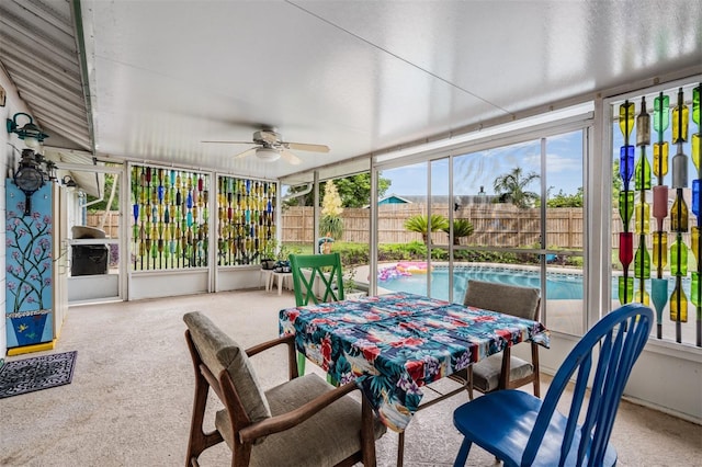 1810 Orange Hill Dr, Brandon, FL 33510 - sunroom / solarium featuring ceiling fan and plenty of natural light