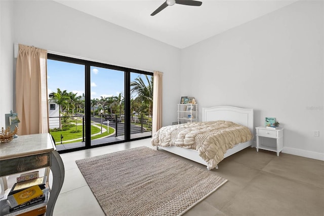 131 Forest Hills Dr, Redington Shores, FL 33708 - bedroom featuring access to exterior and ceiling fan