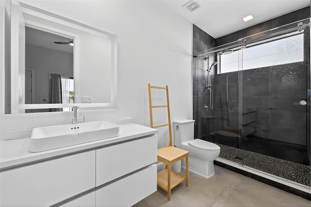 131 Forest Hills Dr, Redington Shores, FL 33708 - full bath with a shower stall, vanity, and concrete floors