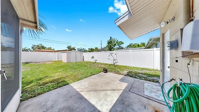 11460 Park Blvd, Seminole, FL 33772 - fenced backyard featuring a patio area and a shed