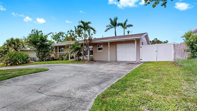11460 Park Blvd, Seminole, FL 33772 - ranch-style house with asphalt driveway, an attached garage, and a gate