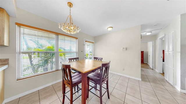 11460 Park Blvd, Seminole, FL 33772 - dining area featuring plenty of natural light, a chandelier, and light tile patterned floors
