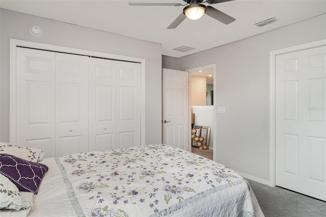 1518 Louise Ave, Auburndale, FL 33823 - carpeted bedroom featuring a closet and ceiling fan