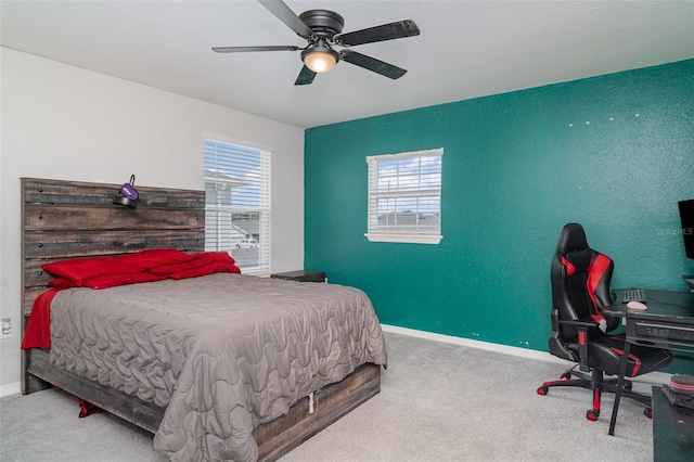 1518 Louise Ave, Auburndale, FL 33823 - bedroom featuring multiple windows, carpet, and ceiling fan