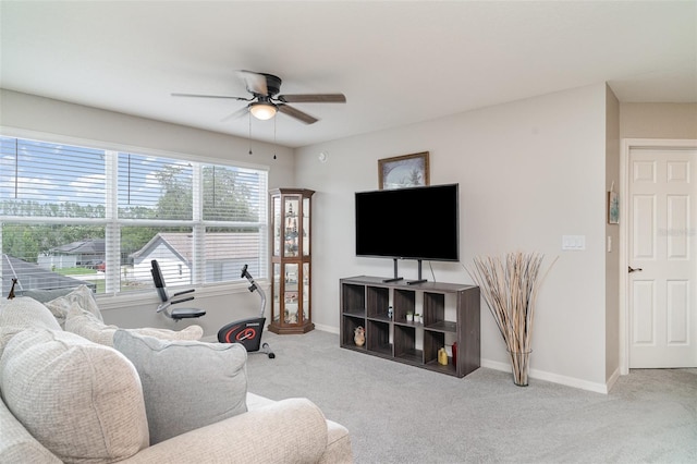 1518 Louise Ave, Auburndale, FL 33823 - living area featuring ceiling fan and carpet