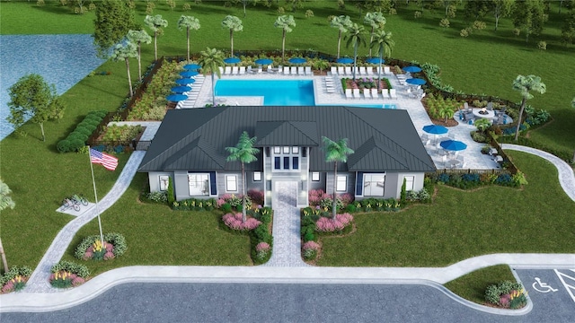 5719 Silverside Pine Ct, Lakewood Ranch, FL 34211 - aerial view of property and surrounding area featuring a pool