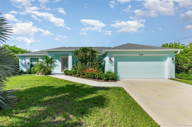 13116 Marathon Blvd, Port Charlotte, FL 33981 - single story home featuring a front lawn, concrete driveway, an attached garage, and stucco siding