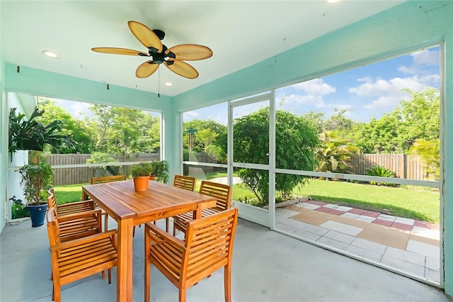13116 Marathon Blvd, Port Charlotte, FL 33981 - sunroom / solarium featuring ceiling fan