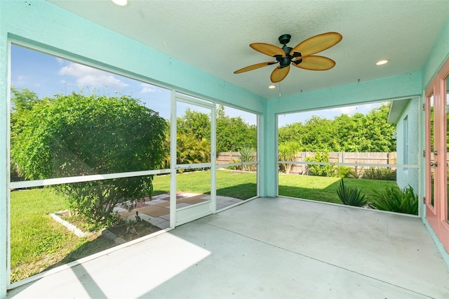13116 Marathon Blvd, Port Charlotte, FL 33981 - unfurnished sunroom with a ceiling fan
